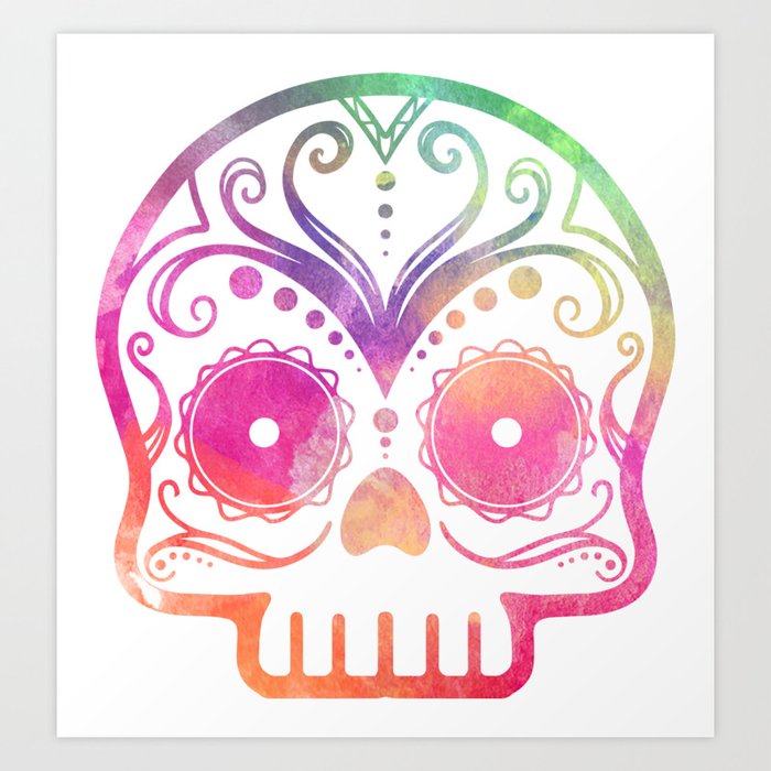 Custom Design Modern Sugar Skull Calavera Art Print By Chupz Society6 Intervención de arte contemporáneo basado en técnicas plásticas sobre calaveras de distintos. custom design modern sugar skull calavera art print by chupz