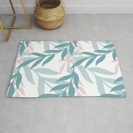 Abstract Seamless Pattern With Colorful Leaves And Plants Rug