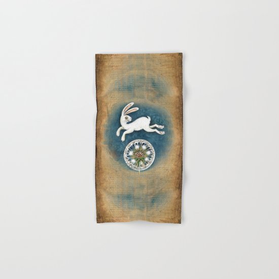 Rabbit with dandelion Hand & Bath Towel