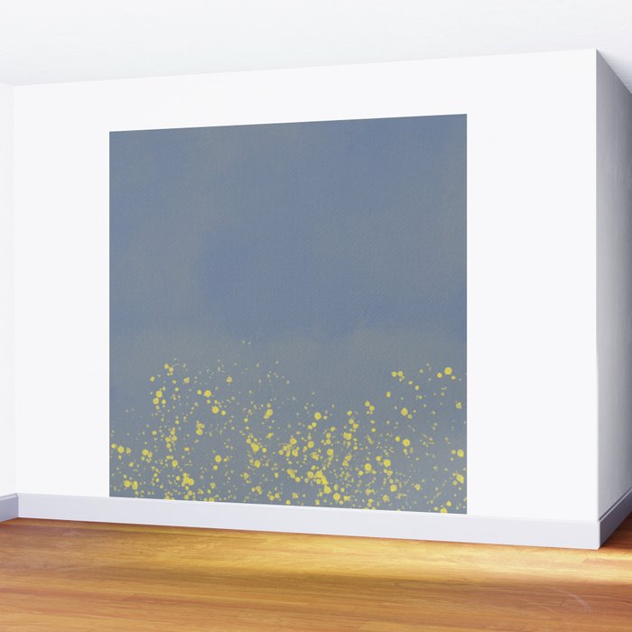 Abstract Speckled Background Grey And Yellow Wall Mural By