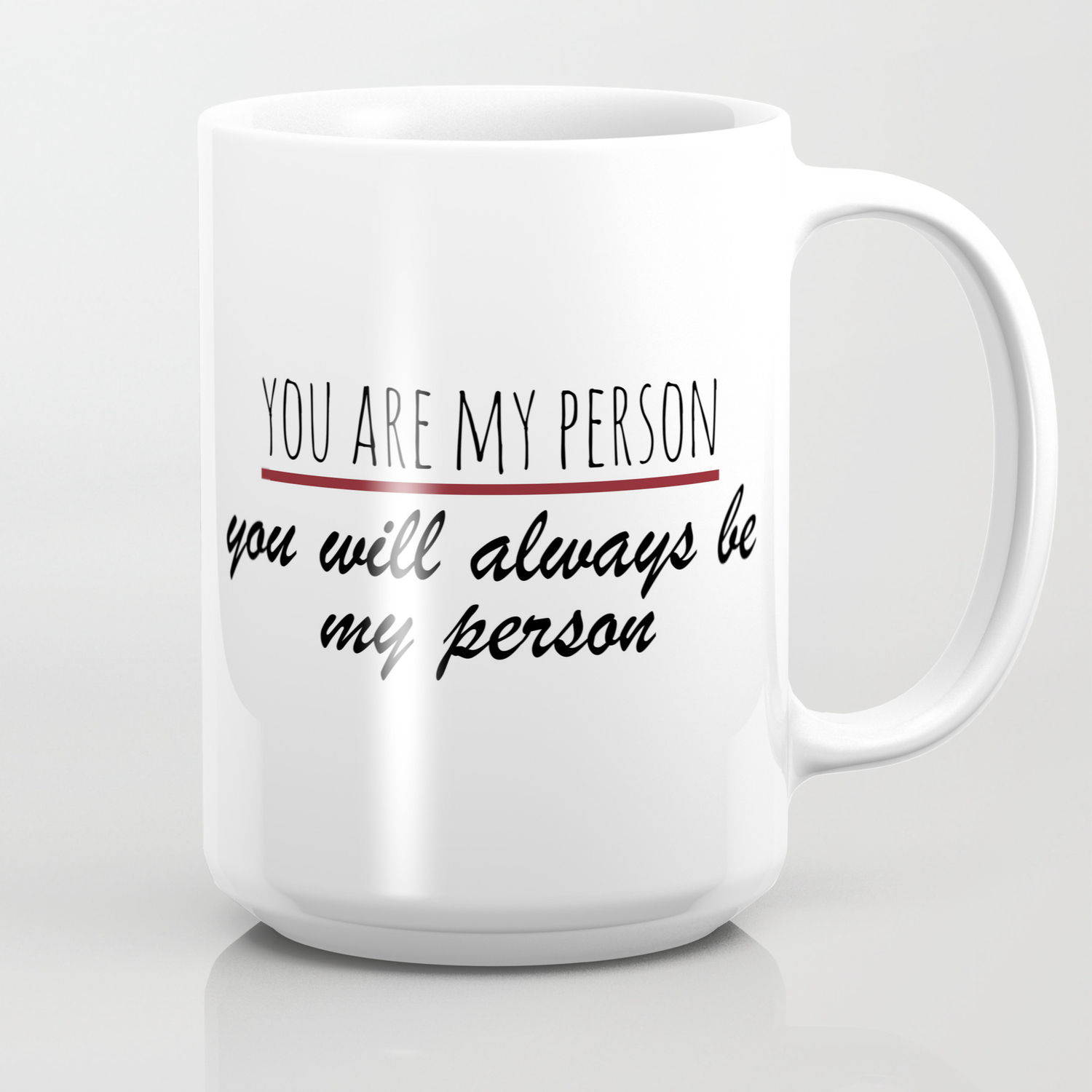 You're My Person Grey's Anatomy inspired Coffee Mug gift Cup tv Love Valentines 