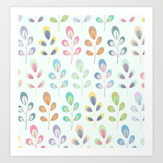 Colorful Leaves III Art Print