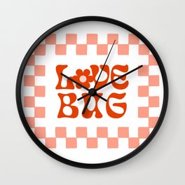 Lovebug Wall Clock | Graphicdesign, Kevin, Groovy, Lovebug, Pattern, Nick, Flower, Retro, Checkers, Checkered 
