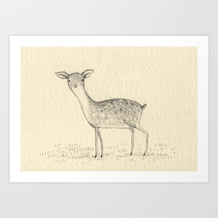 Monochrome Deer Art Print