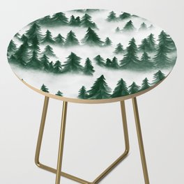 Green Forest Cover in Mist Wanderlust Nature Side Table