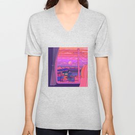 Sunset  V Neck T Shirt