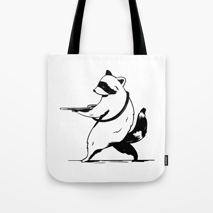 Raccoon Gun Tote Bag