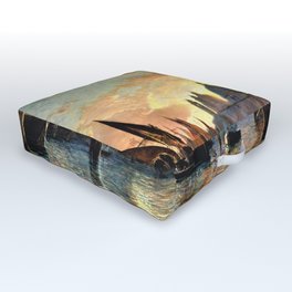 Modified Remastered Historical painting Santa Maria della Salute, Sunset by William Stanley Haseltine Outdoor Floor Cushion