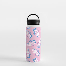 Mini Fig. Pattern - Pink Water Bottle