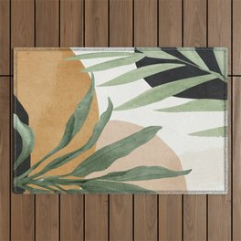 Abstract Art Tropical Leaves 4 Outdoor Rug