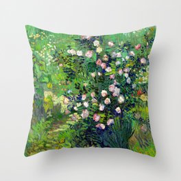 Vincent van Gogh Roses Throw Pillow