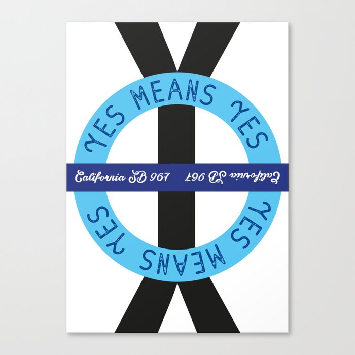 Yes Yes Means – Round Canvas Print by art-frankenberg