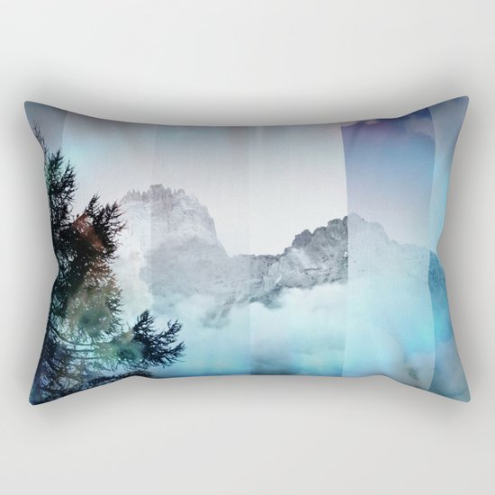 Boreal Lights on the Mountains Rectangular Pillow