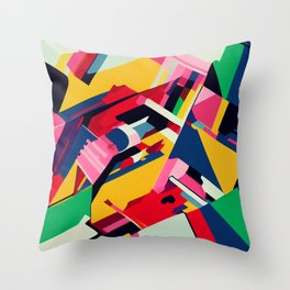 90s Colorful Abstract 2 Throw Pillow