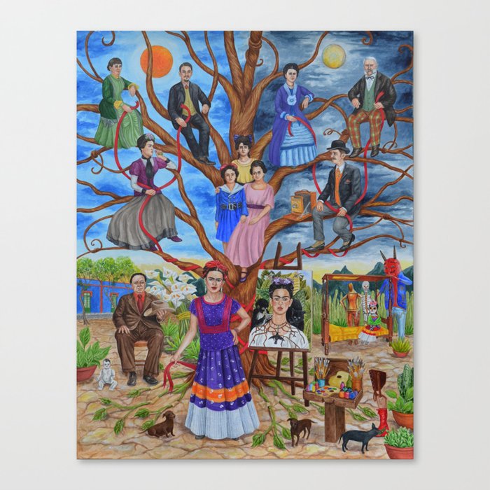 Frida Kahlo Custom Family Tree Painting Canvas Print By