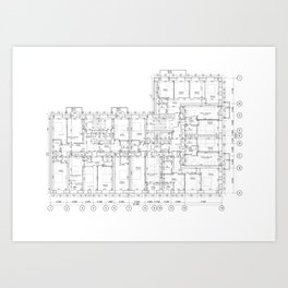 Detailed architectural floor layout Art Print