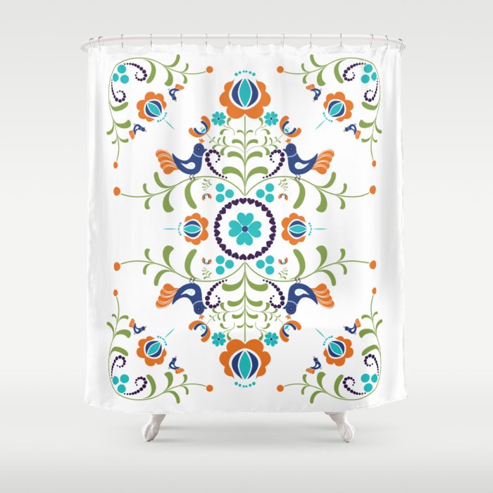 Hungarian folk art Shower Curtain