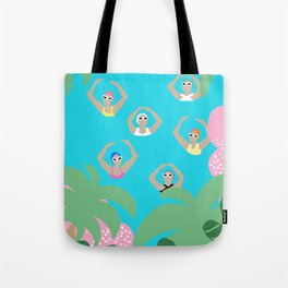 Artistic swimmers tropical illustration Tote Bag