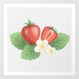Juicy Strawberries Art Print