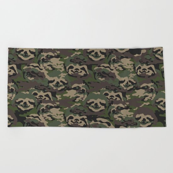 Sloth Camouflage Beach Towel