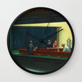 Nighthawks by Edward Hopper Wall Clock