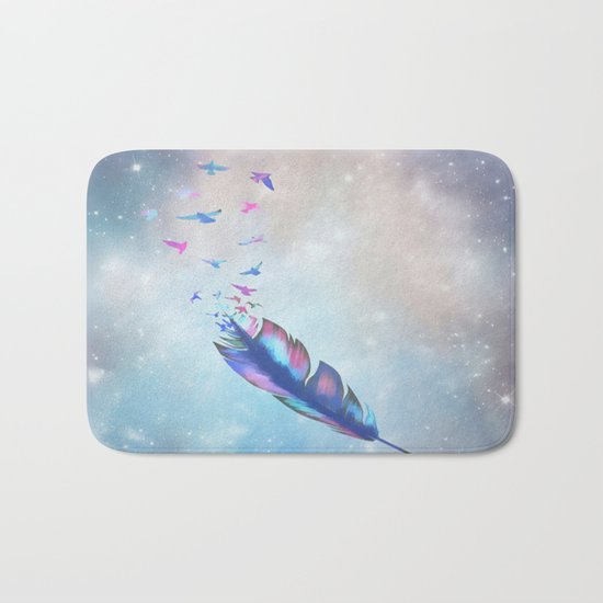 Feathered birds Bath Mat