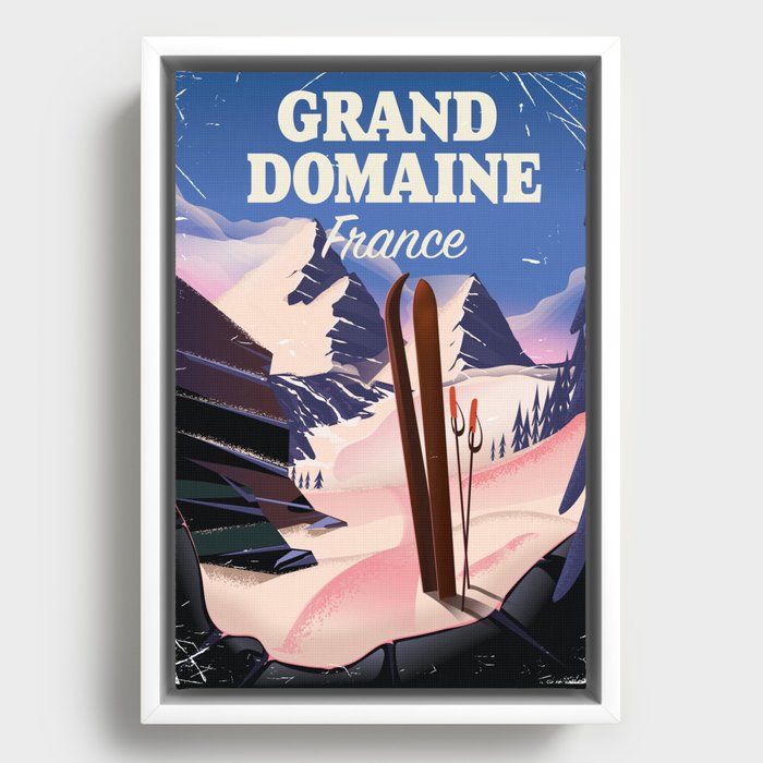 Grand Domaine France Ski poster Framed Canvas