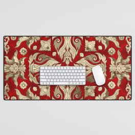 Thai Ornament - Gold and Red Desk Mat