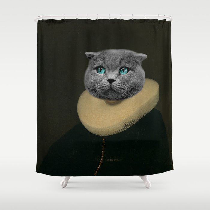 Portrait of a Cat Shower Curtain
