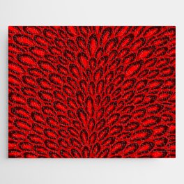 Red abstract leopard peacock pattern Jigsaw Puzzle
