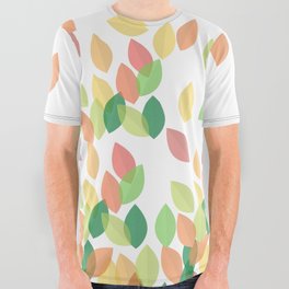 Autumn Leaves Dancing in the Wind All Over Graphic Tee