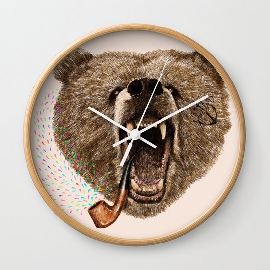 Angry Bear Wall Clock