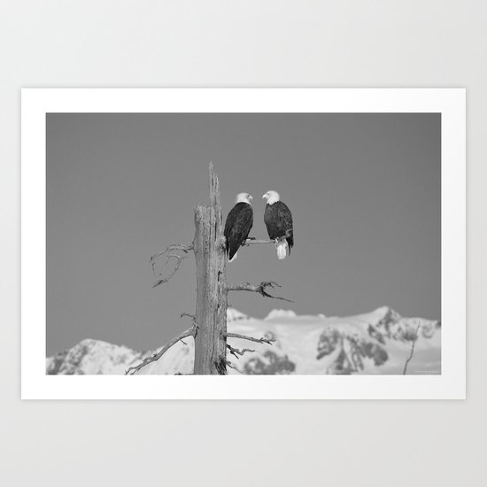 Perched With A View Duo - B & W Art Print