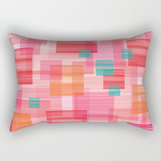Abstract Red Rectangular Pillow