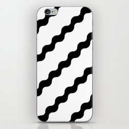 Squiggles - Black & White Abstract Diagonal Pattern iPhone Skin