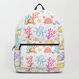 Watercolor Sea Life Backpack