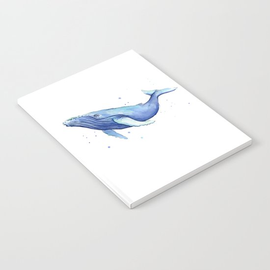 Humpback Whale Watercolor Animal Painting Nursery Animals Notebook