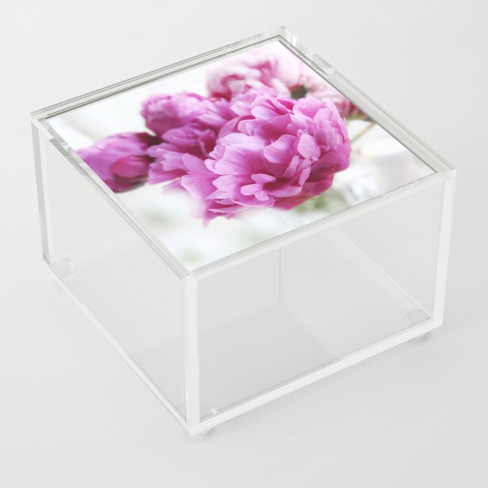 Pink Peonies Acrylic Box