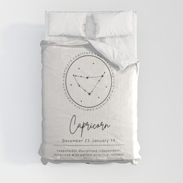 Capricorn Zodiac | Black & White Comforter