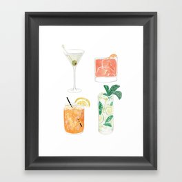 Colorful cocktails Gerahmter Kunstdruck | Illustration, Colors, Mojito, Oldfashion, Painting, Glasses, Friyay, Amaretto, Martini, Cocktail 