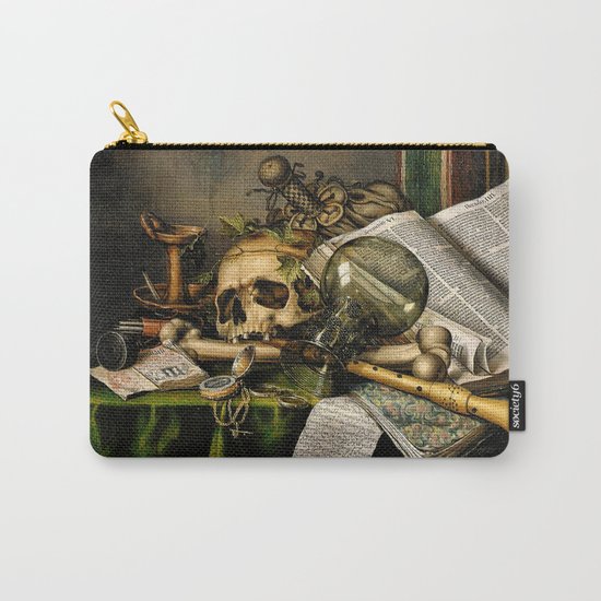 Vintage Vanitas- Still Life with Skull Carry-All Pouch