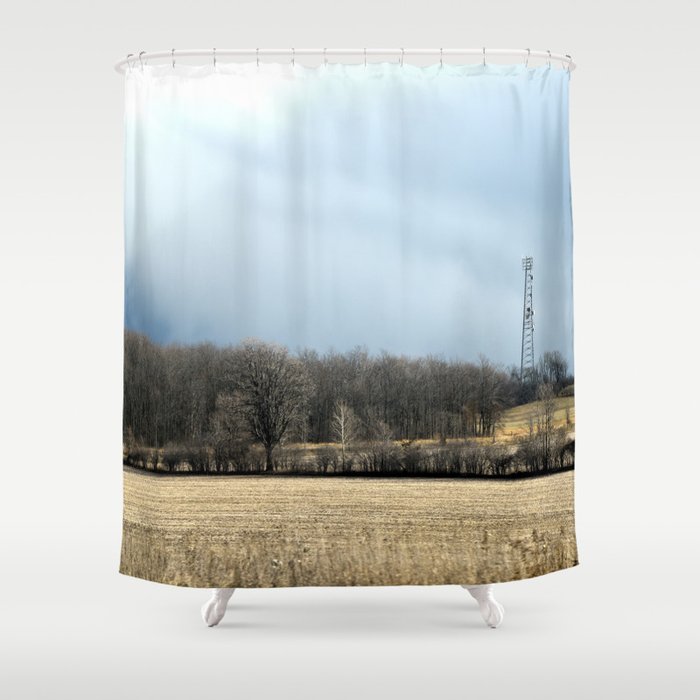 Talking with God ~ Highway 401 Landscape Series | Nadia Bonello Shower Curtain