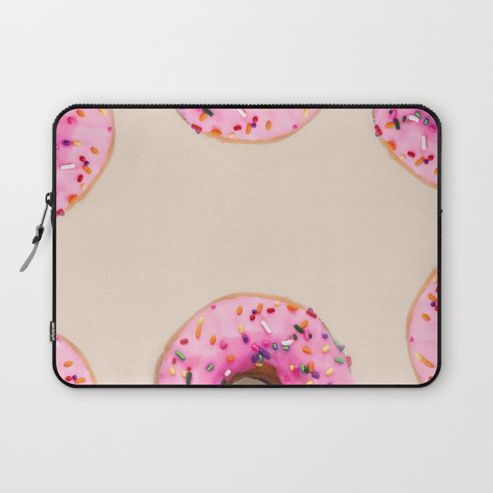 Donuts with pink frosting and sprinkles portrait art painting for kitchen, dining room, and home and wall decor Laptop Sleeve