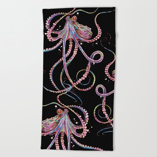 Reverse Drunk Octopus Beach Towel