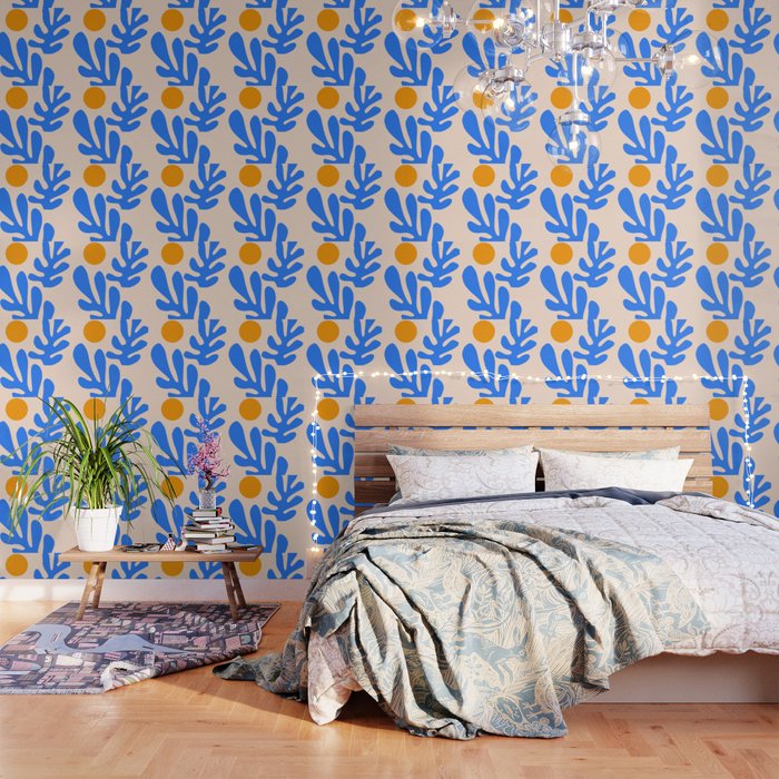 Henri Matisse - Leaves - Blue Wallpaper
