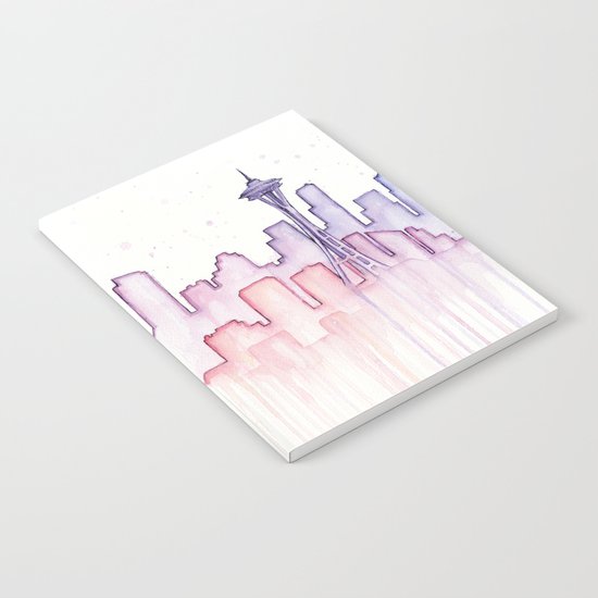 Seattle Skyline Watercolor Notebook