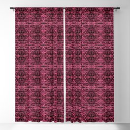 Liquid Light Series 48 ~ Red Abstract Fractal Pattern Blackout Curtain