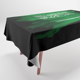 Saudi Arabia flag brush stroke, national flag Tablecloth