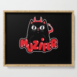 Muzifer Cat Kitten Devil Lucifer Serving Tray