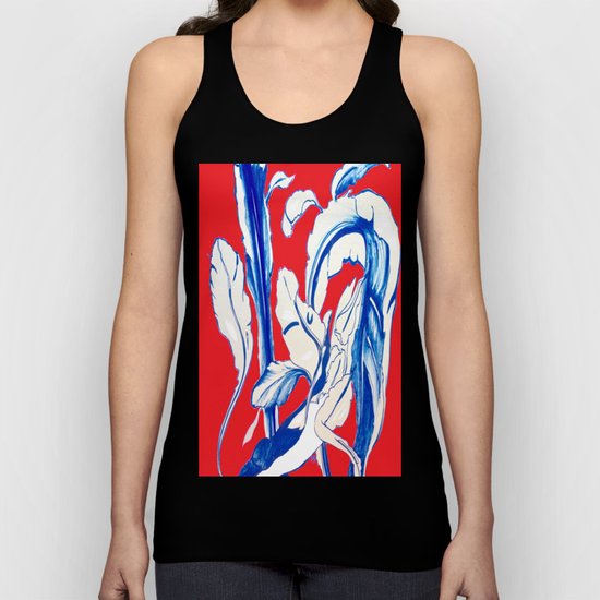 Plant in Blue Marker - Leaf of Life Miracle Leaf - RED Unisex Tank Top